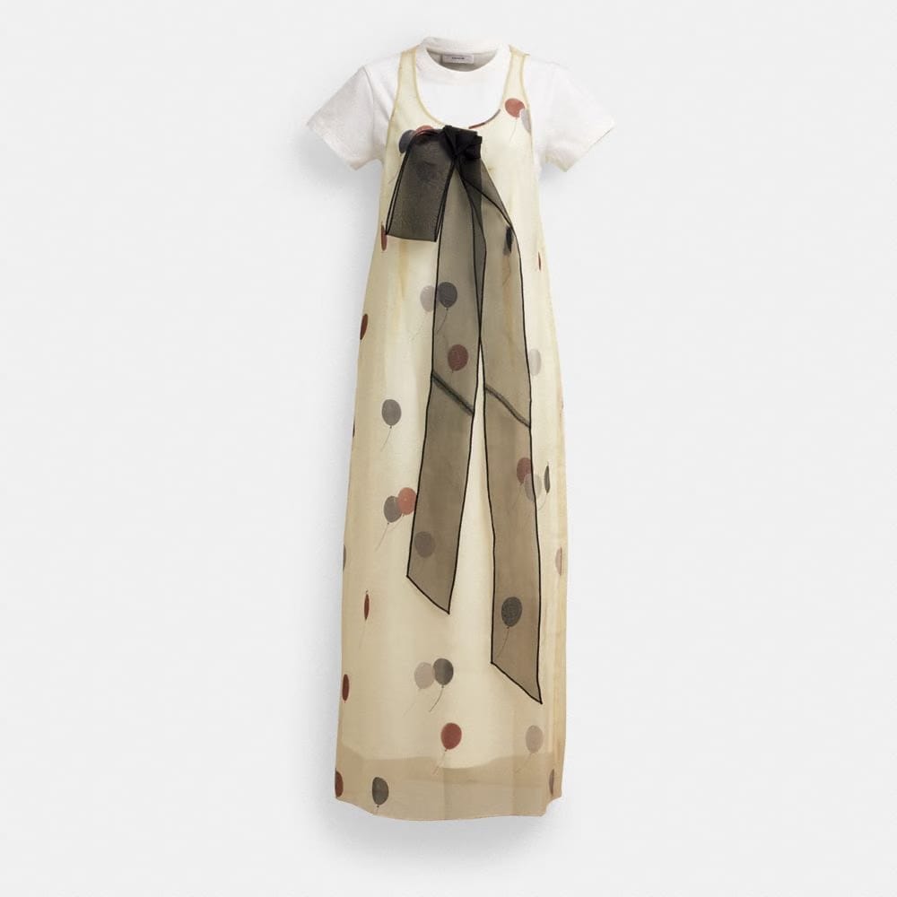 Printed Organza Balloon Dress