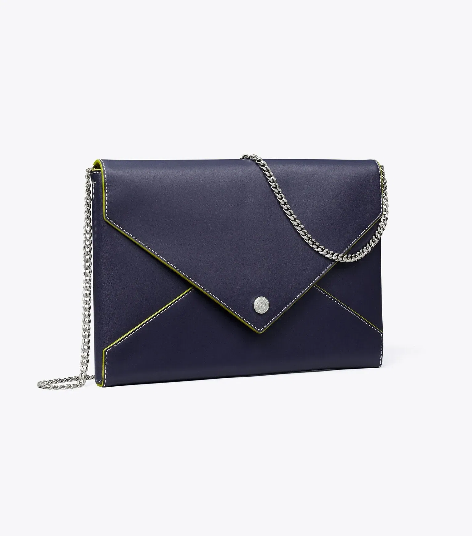 Smooth Leather Envelope Chain Pouch