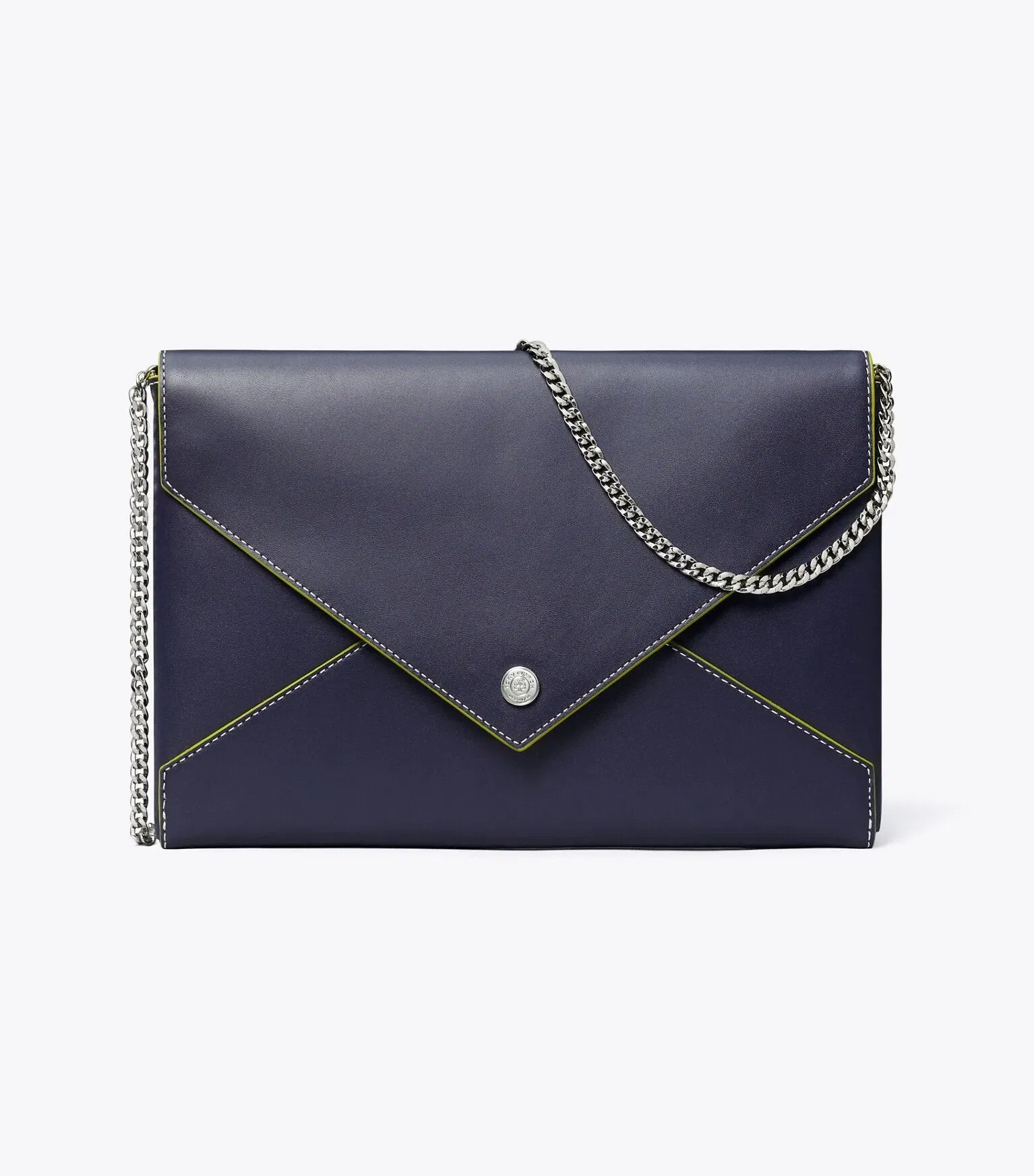 Smooth Leather Envelope Chain Pouch