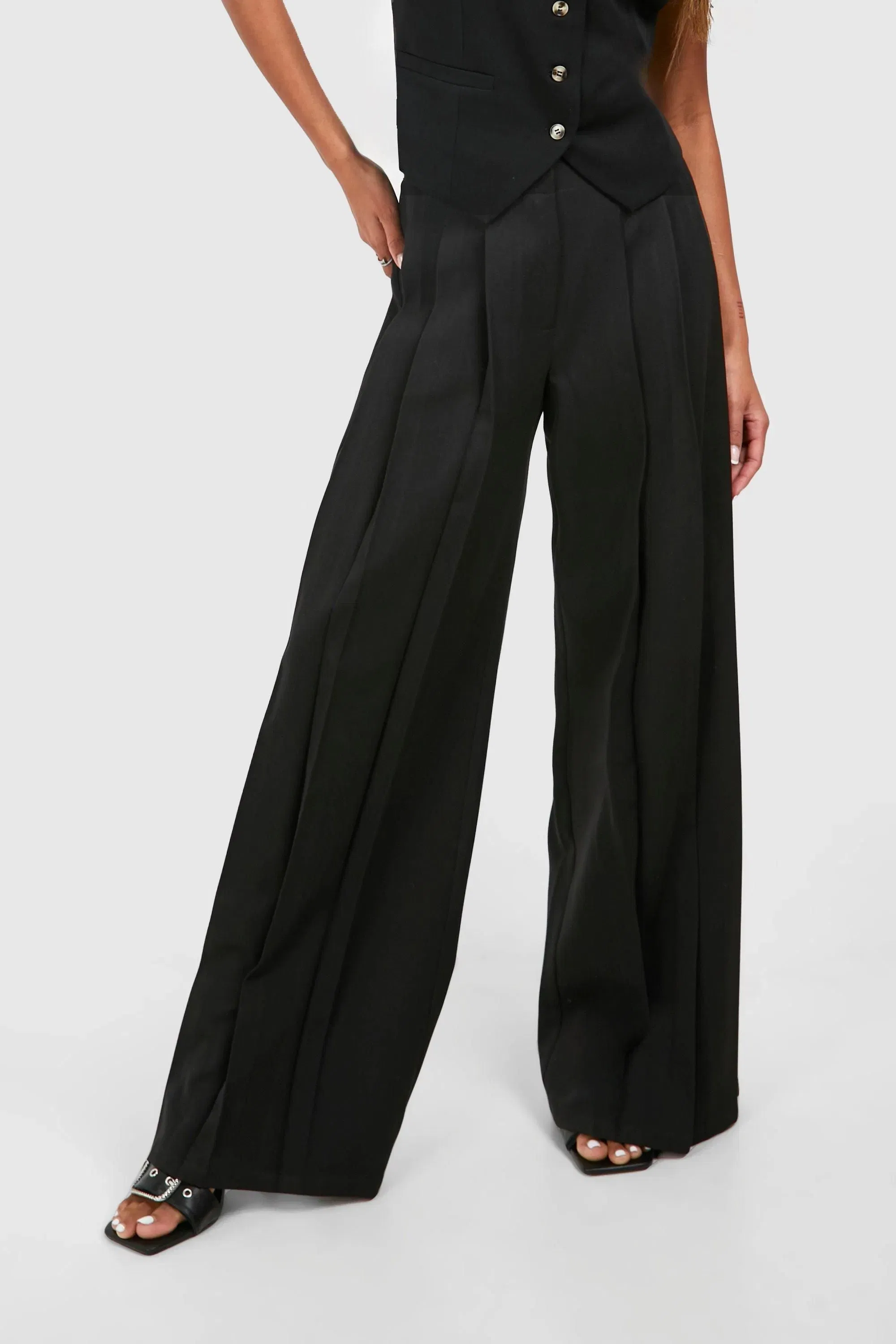 Extreme Pleat Wide Leg Trousers