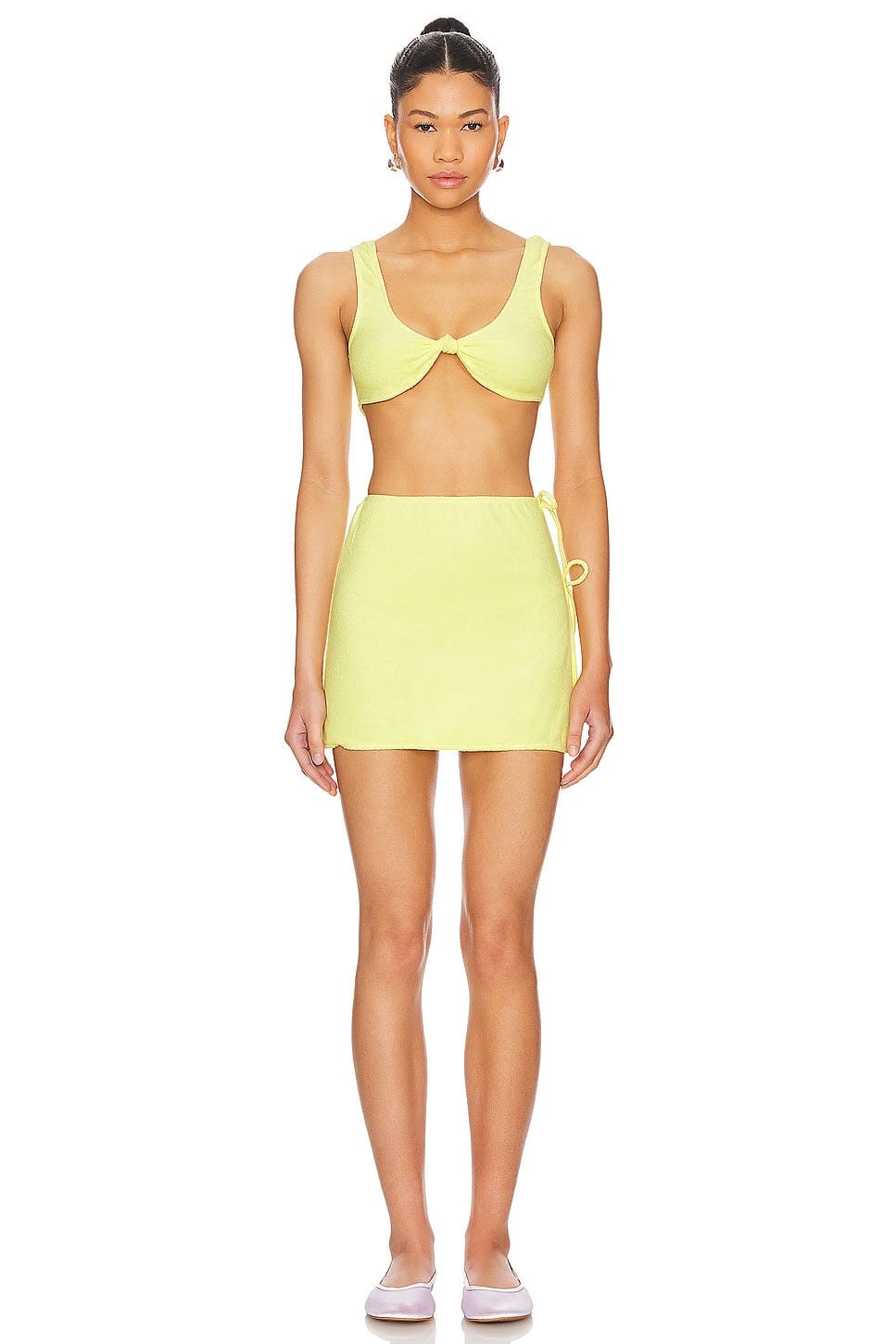 superdown Delilah Terry Skirt Set in Yellow