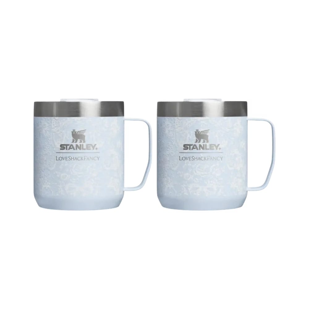 Stanley 1913 X Loveshackfancy Holiday Everyday Camp Mug Set Toscana Toile Alpine Blue 12 OZ