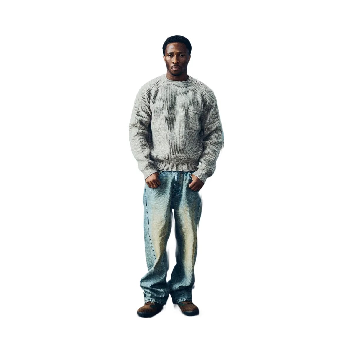 Corteiz Script Pocket Knit Sweater Oatmeal