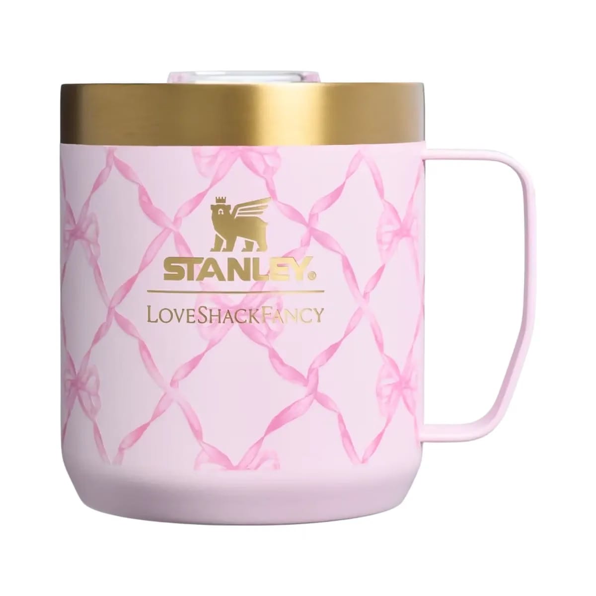 Stanley 1913 X Loveshackfancy Holiday Everyday Camp Mug Set Baby Bow Pink Peppermint 12 OZ