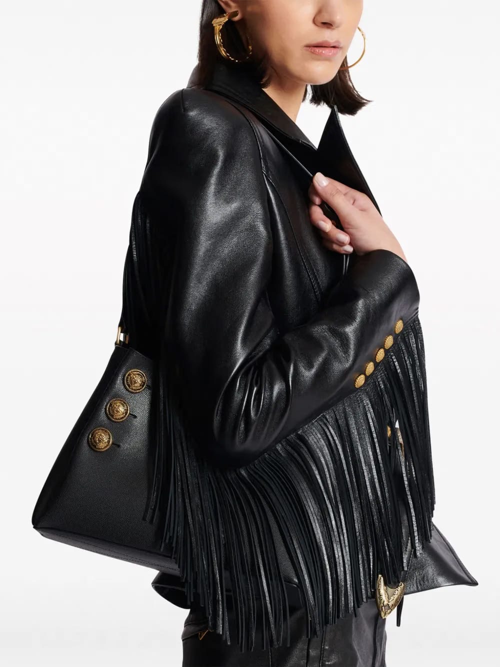 Embleme leather shoulder bag