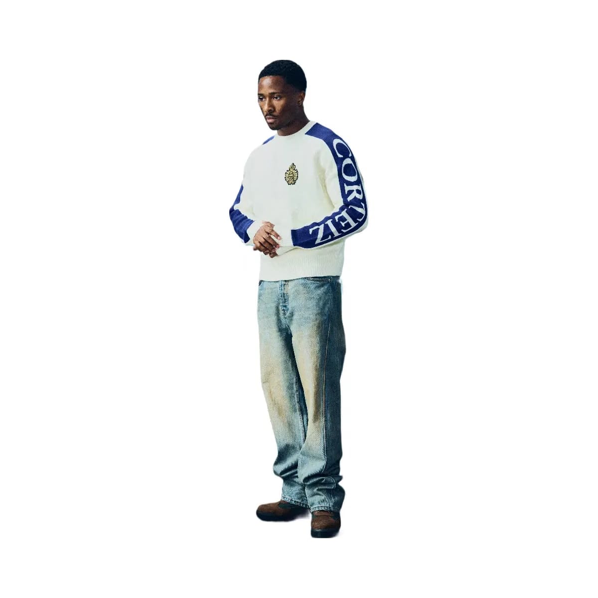 Corteiz Vvs Panel Knit Sweater Cream