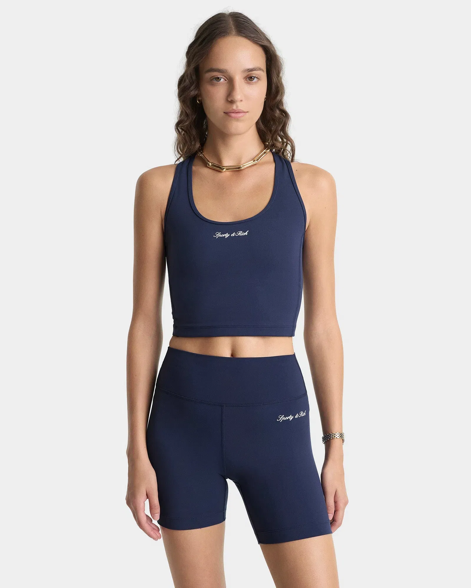 Signature Logo Sports Tank - Navy/White