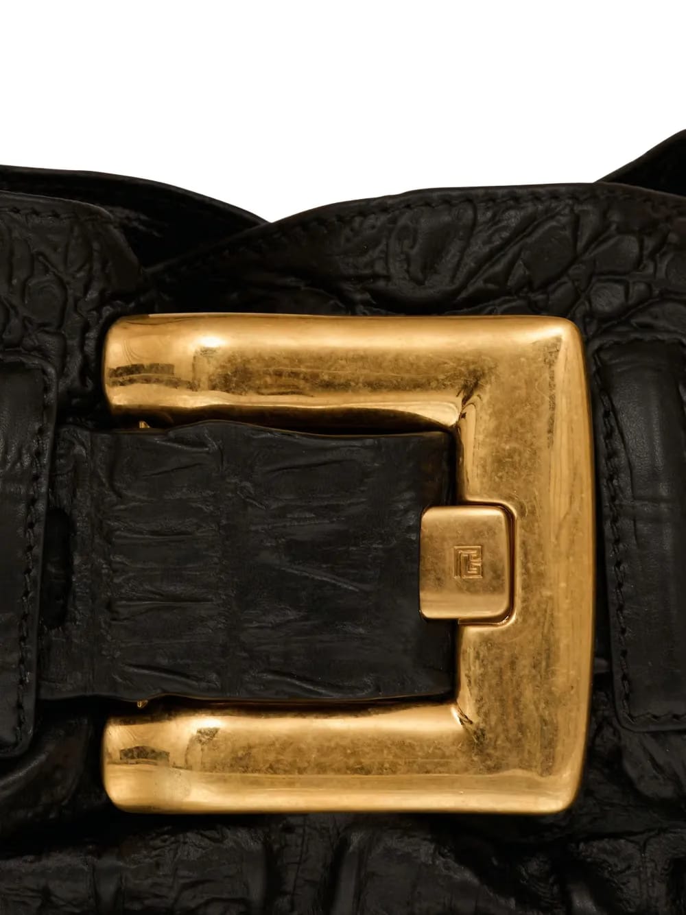 mini Anthem embossed-crocodile buckle clutch bag