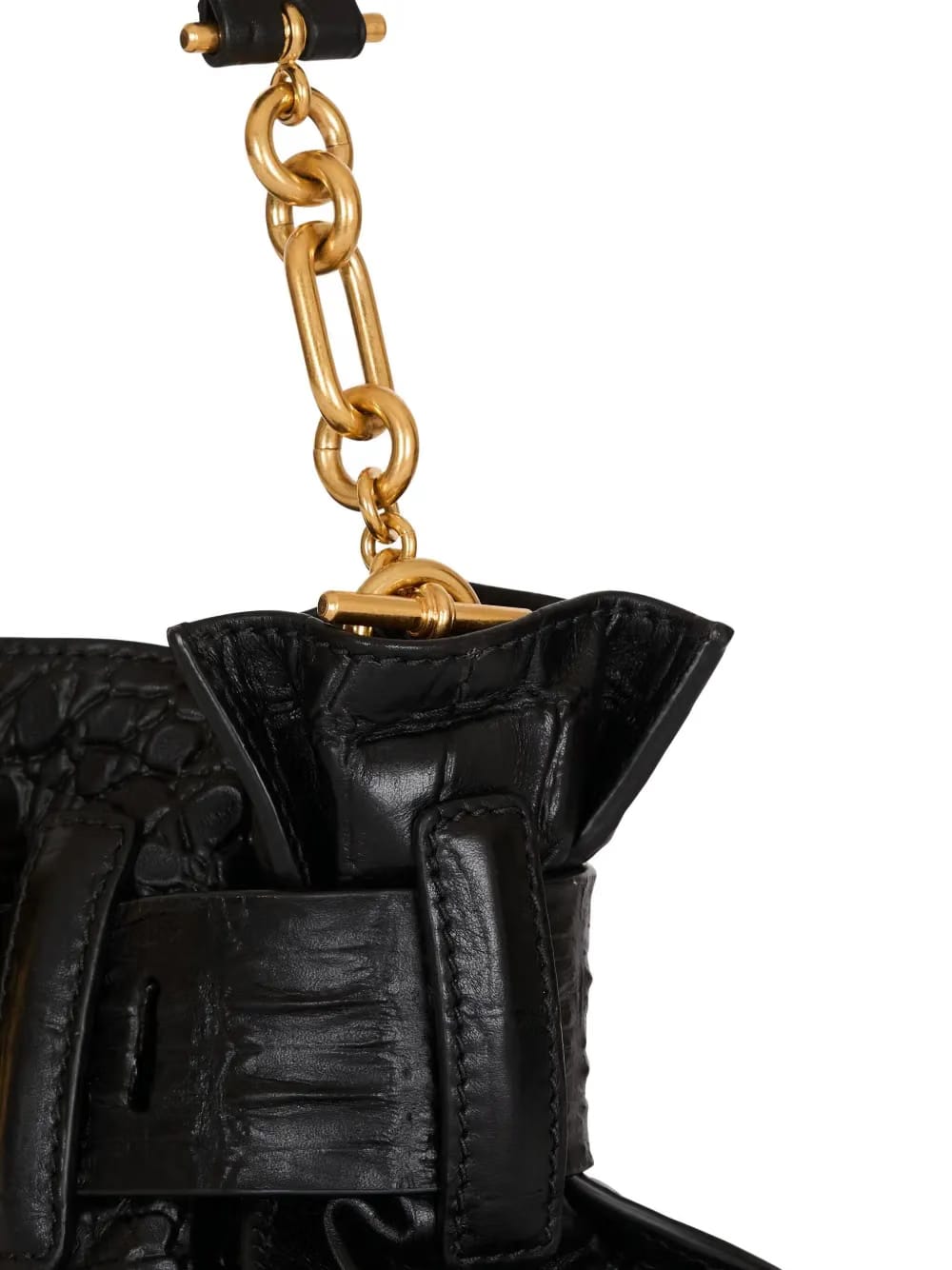 mini Anthem embossed-crocodile buckle clutch bag