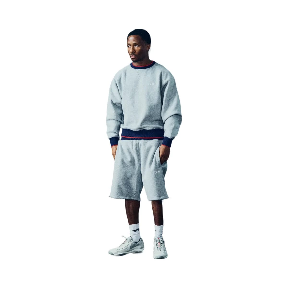 Corteiz Hmp Double Up Sweatshort Heather Grey