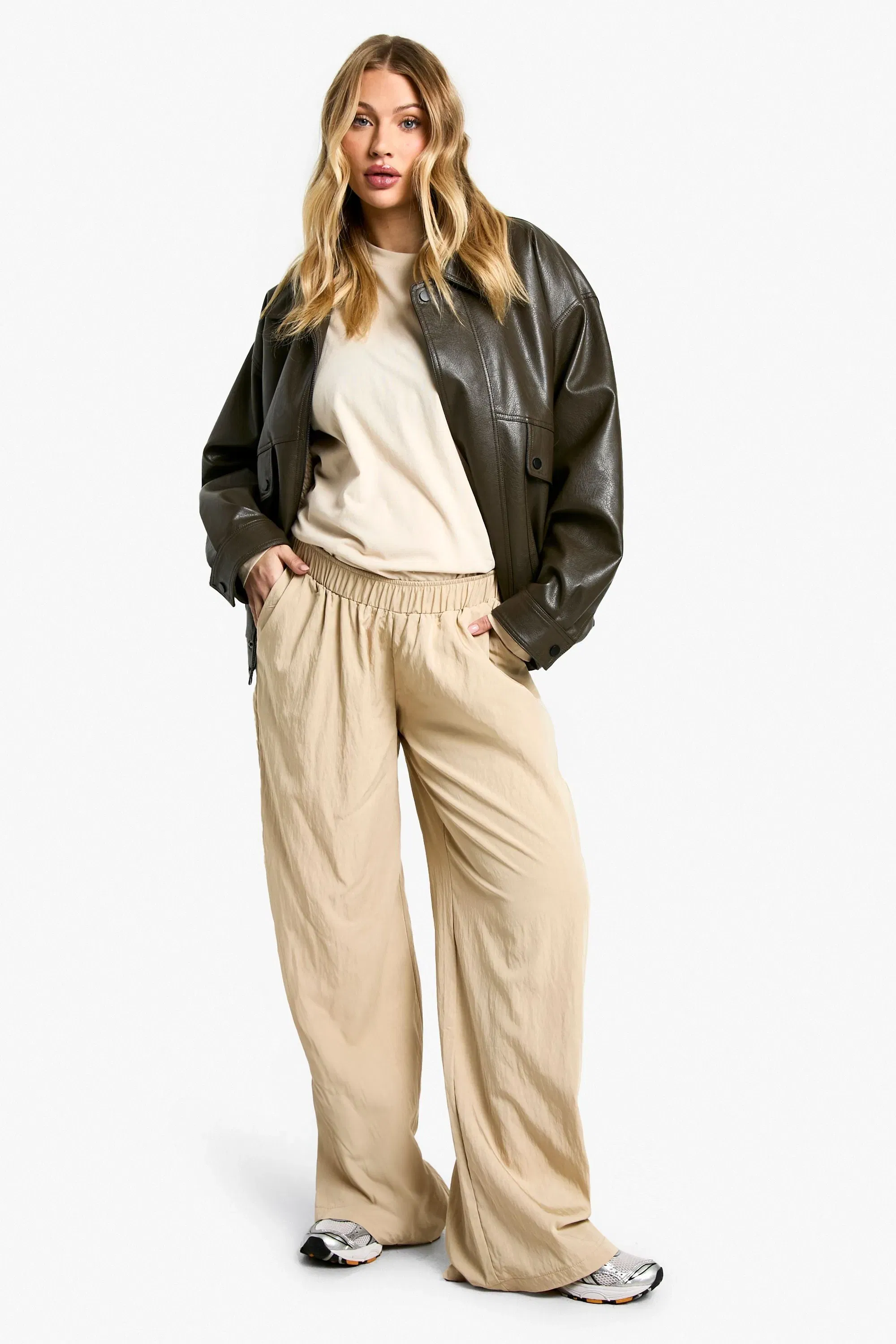 Maternity Nylon Elastic Wide Leg Trouser
