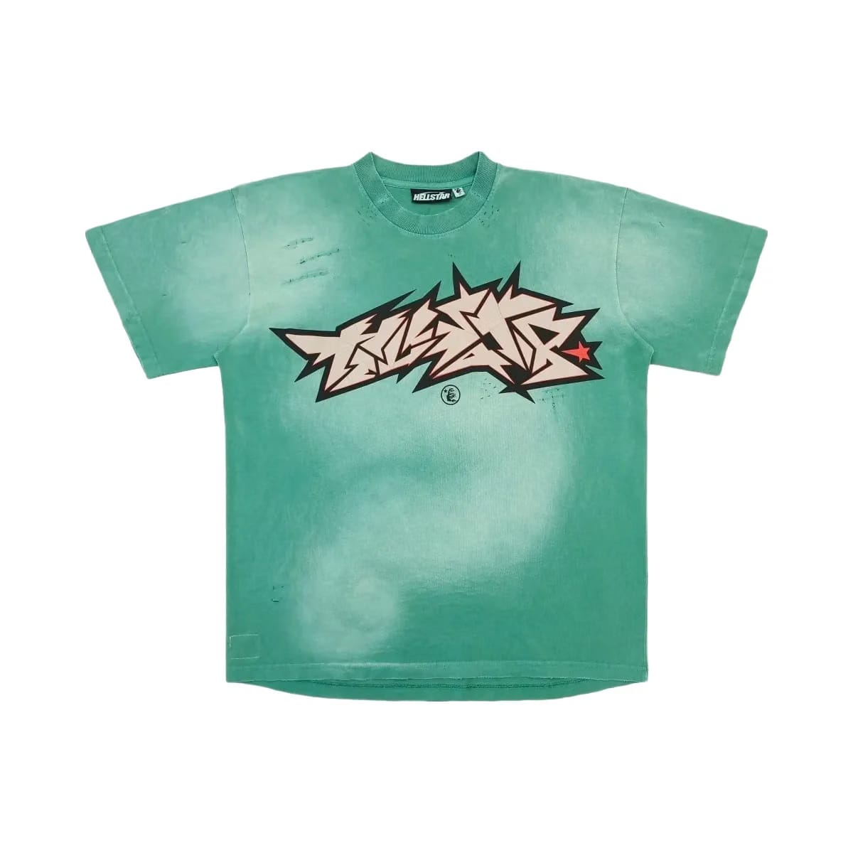Hellstar Crack Print T-Shirt Green