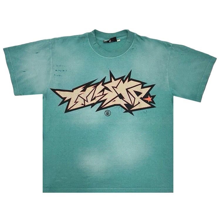 Hellstar Crack Print T-Shirt Green
