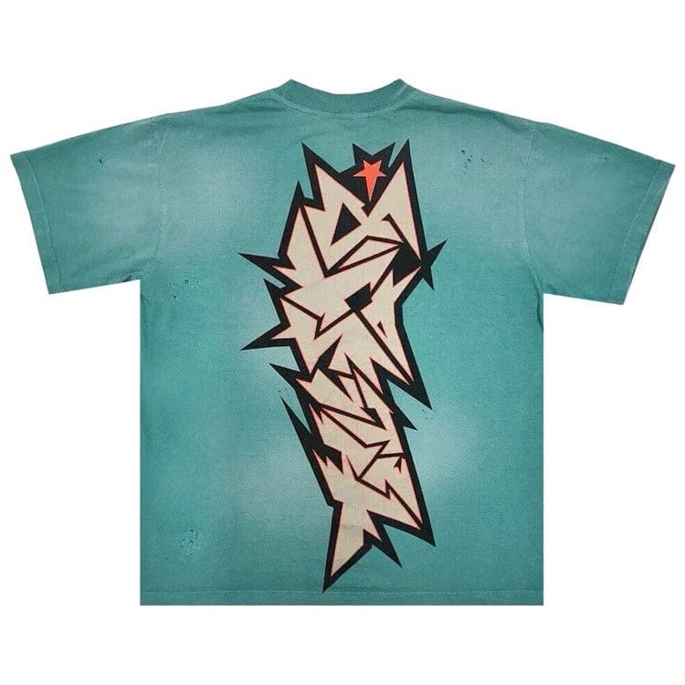 Hellstar Crack Print T-Shirt Green