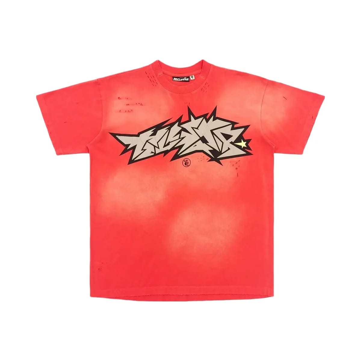 Hellstar Crack Print T-Shirt Red