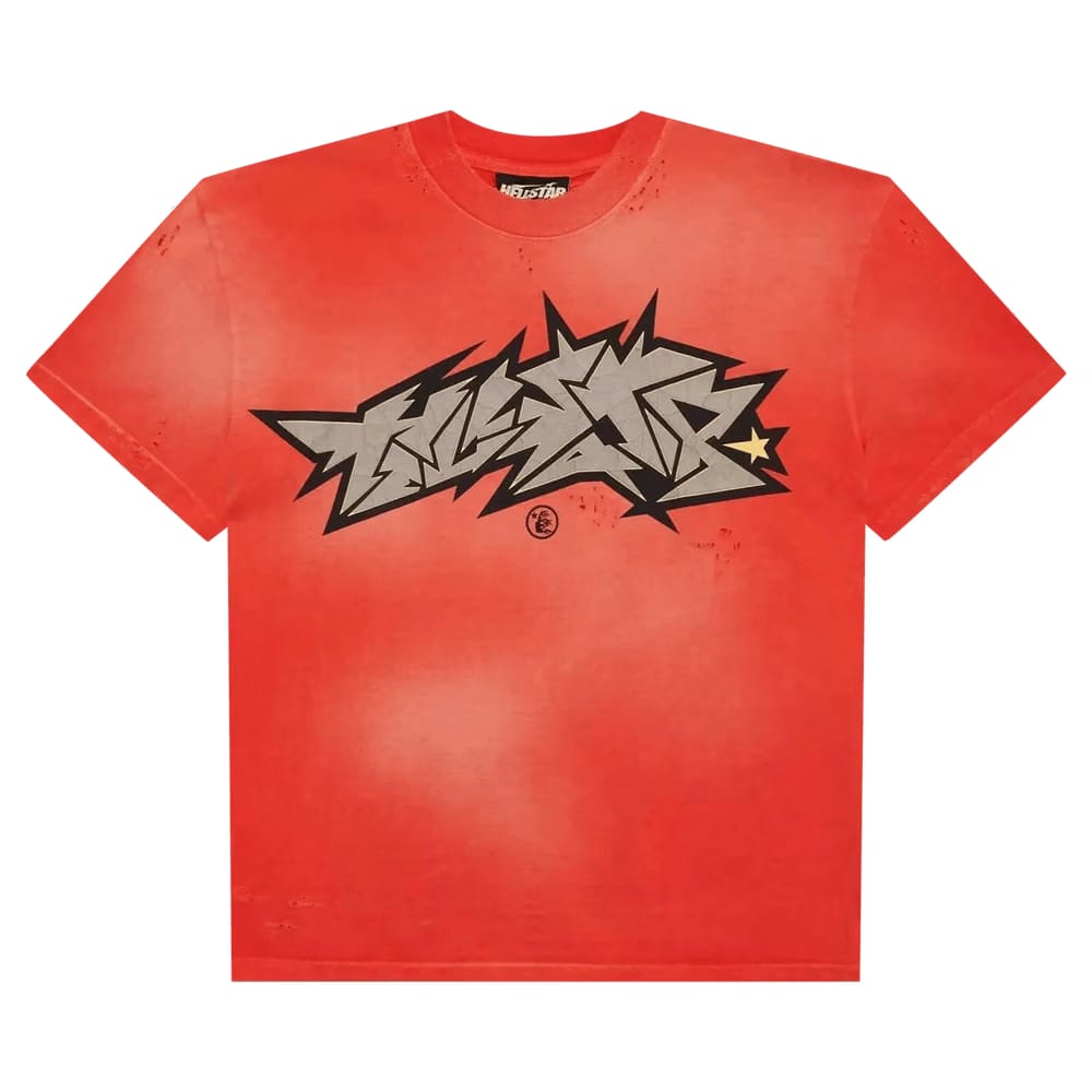 Hellstar Crack Print T-Shirt Red