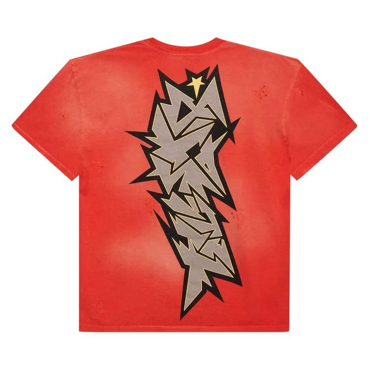 Hellstar Crack Print T-Shirt Red