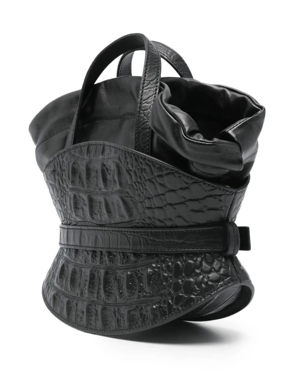 crocodile-effect shoulder bag