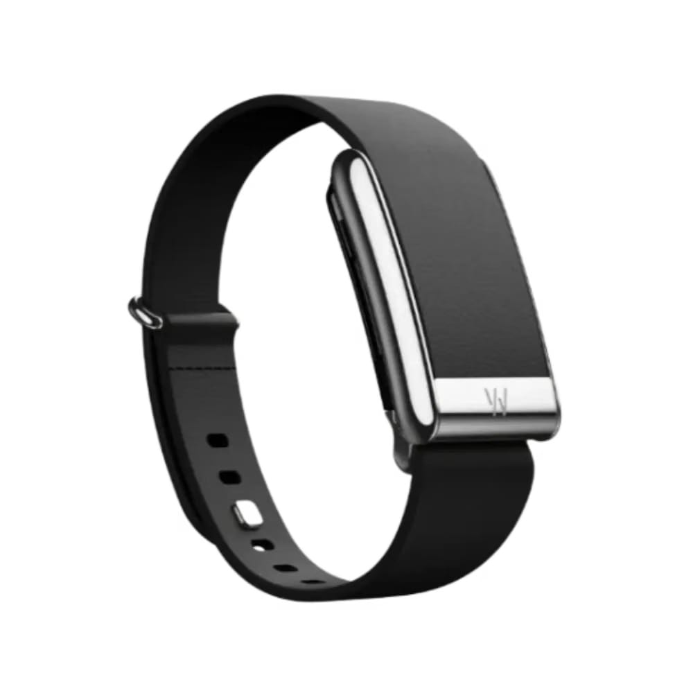Whoop 5.0 Leatherluxe Tapered Black with Titanium Band (Strap Only)