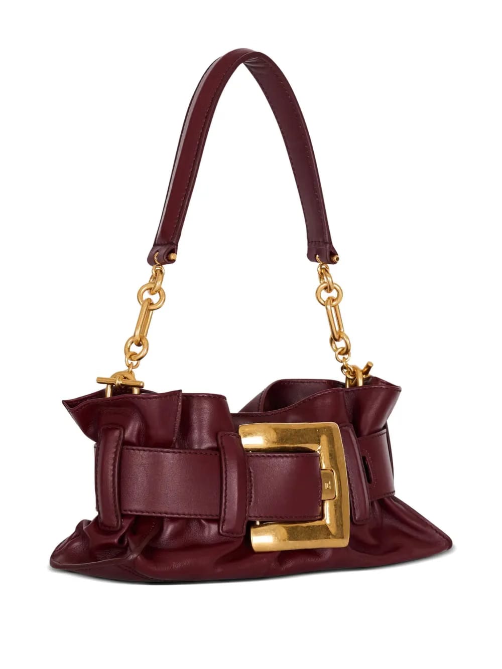 mini Anthem buckle-embellished calfskin-leather clutch bag