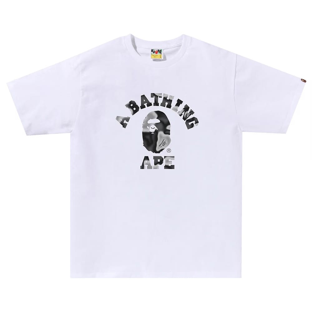 BAPE Digital Camo College T-Shirt - White
