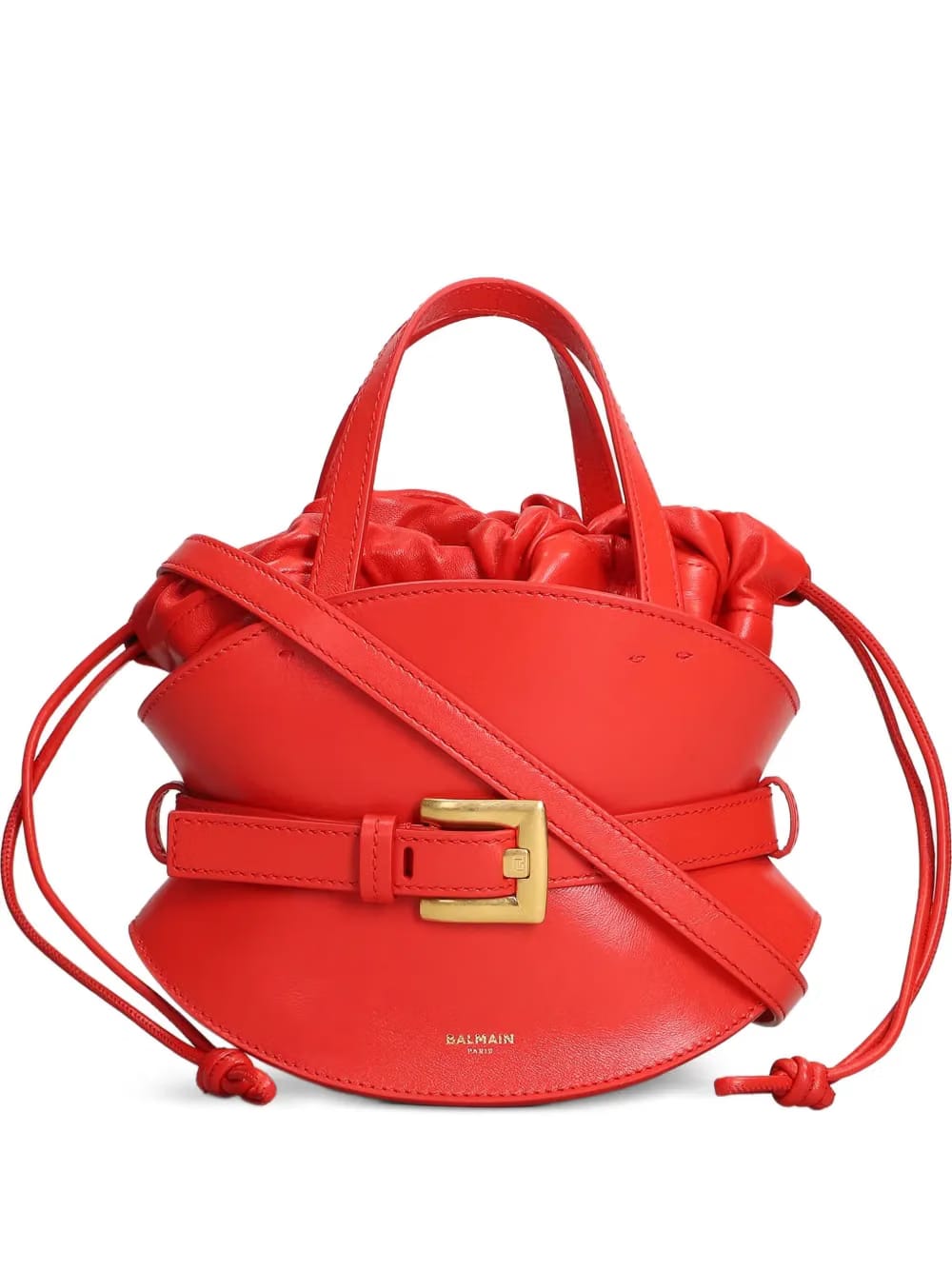 buckled drawstring tote bag