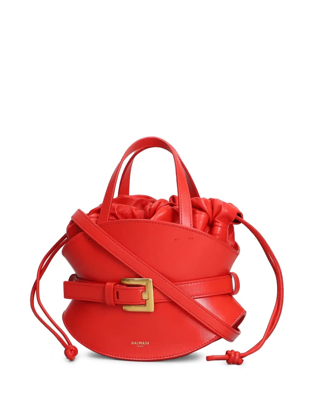 buckled drawstring tote bag