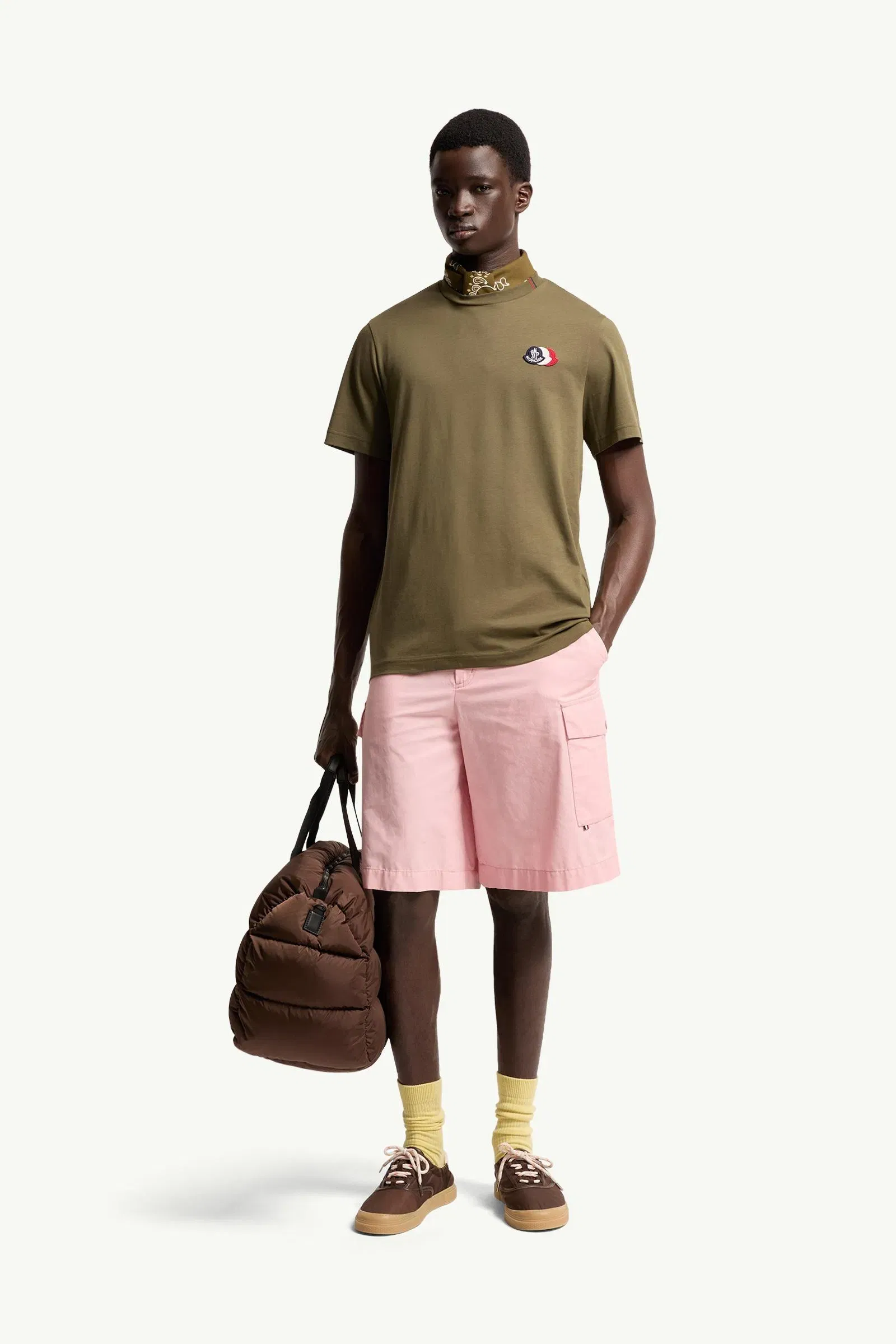 Moncler Logo Cotton T-Shirt Olive Green Olive Green
