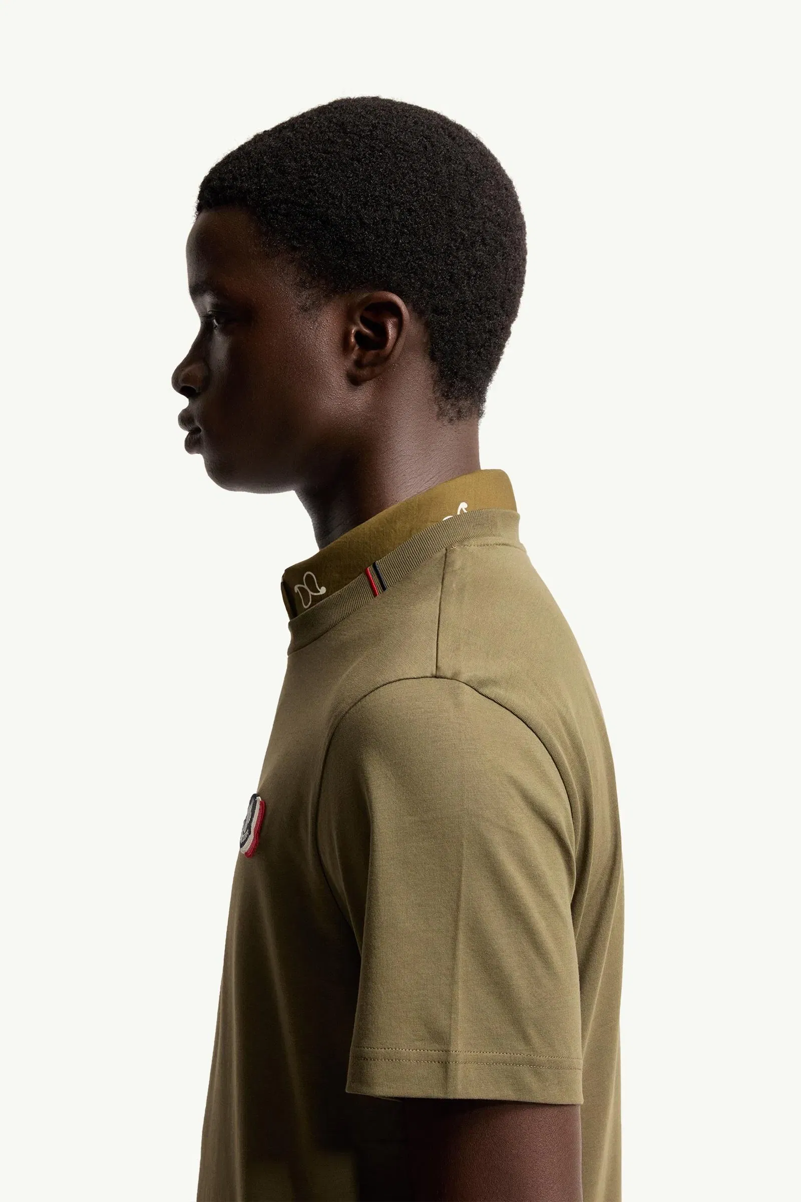 Moncler Logo Cotton T-Shirt Olive Green Olive Green
