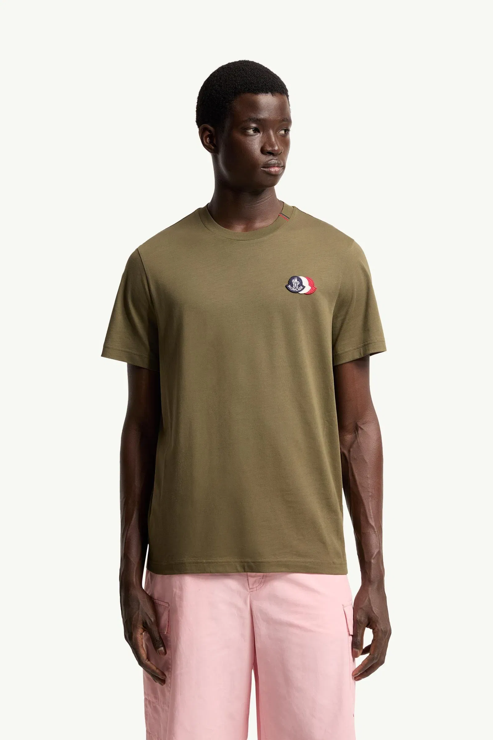 Moncler Logo Cotton T-Shirt Olive Green Olive Green