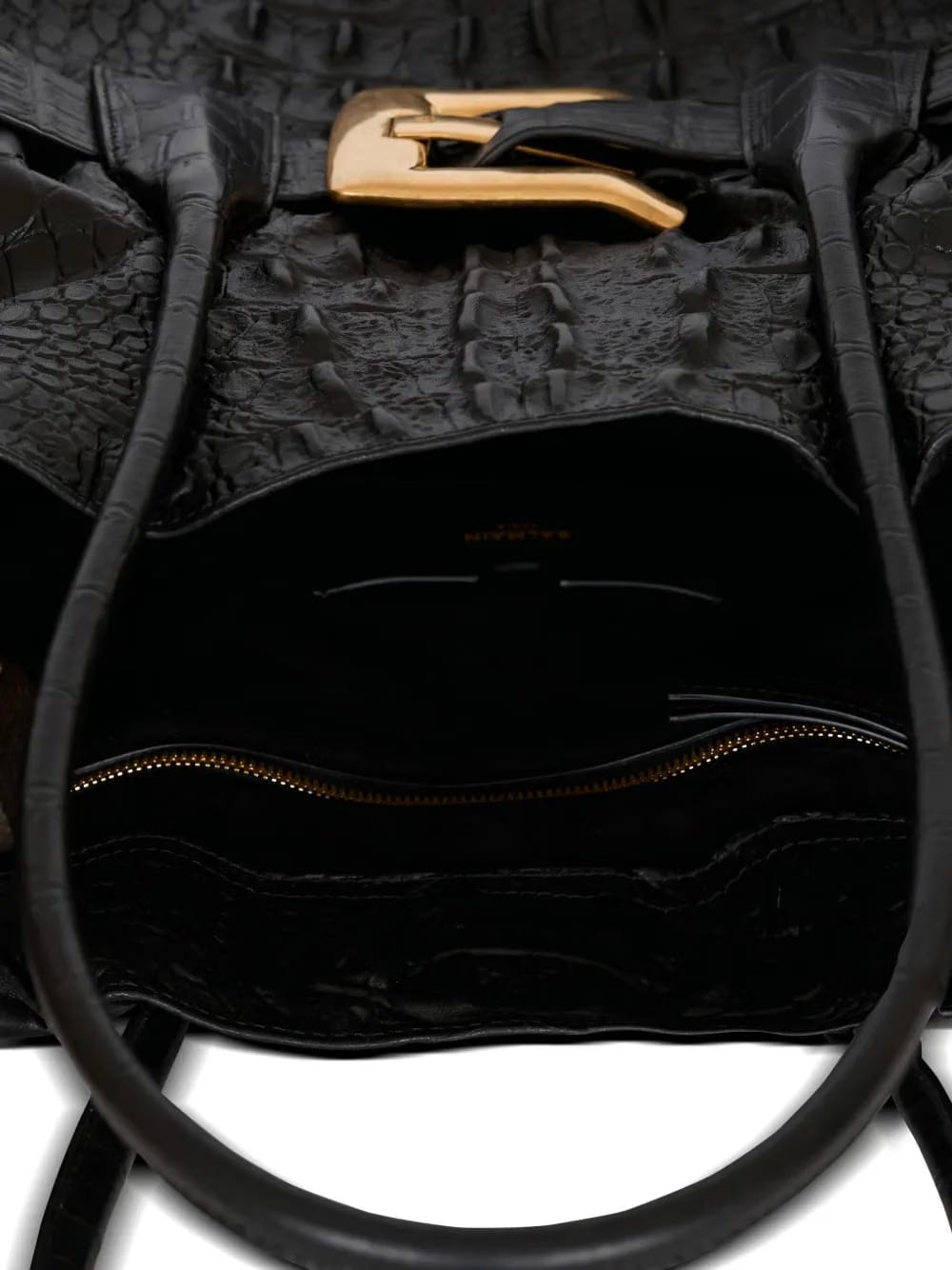 XL Anthem embossed-crocodile buckle tote bag