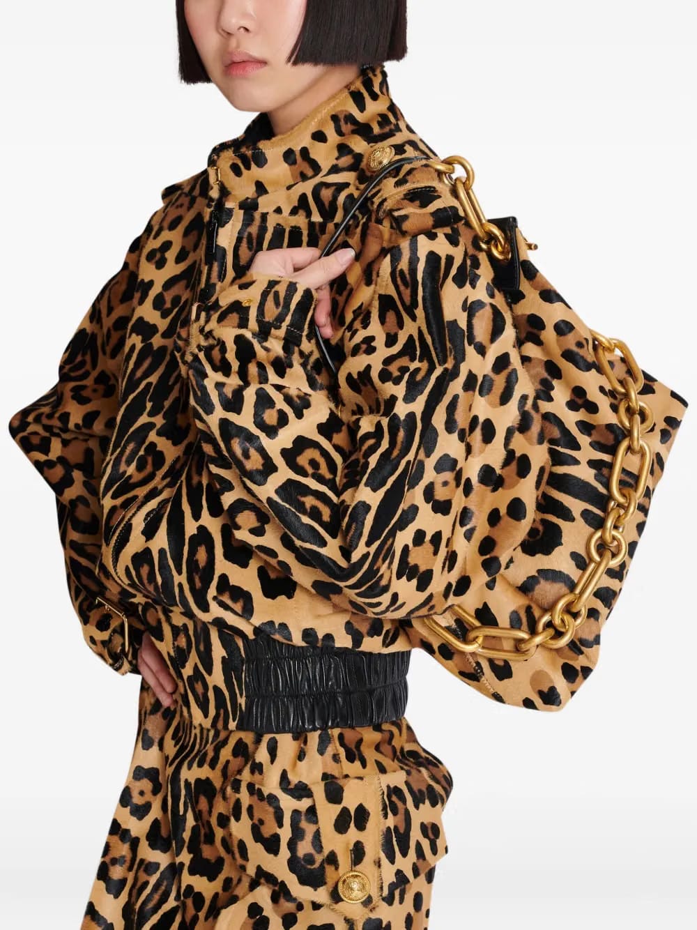 medium Sync leopard-prin shoulder bag