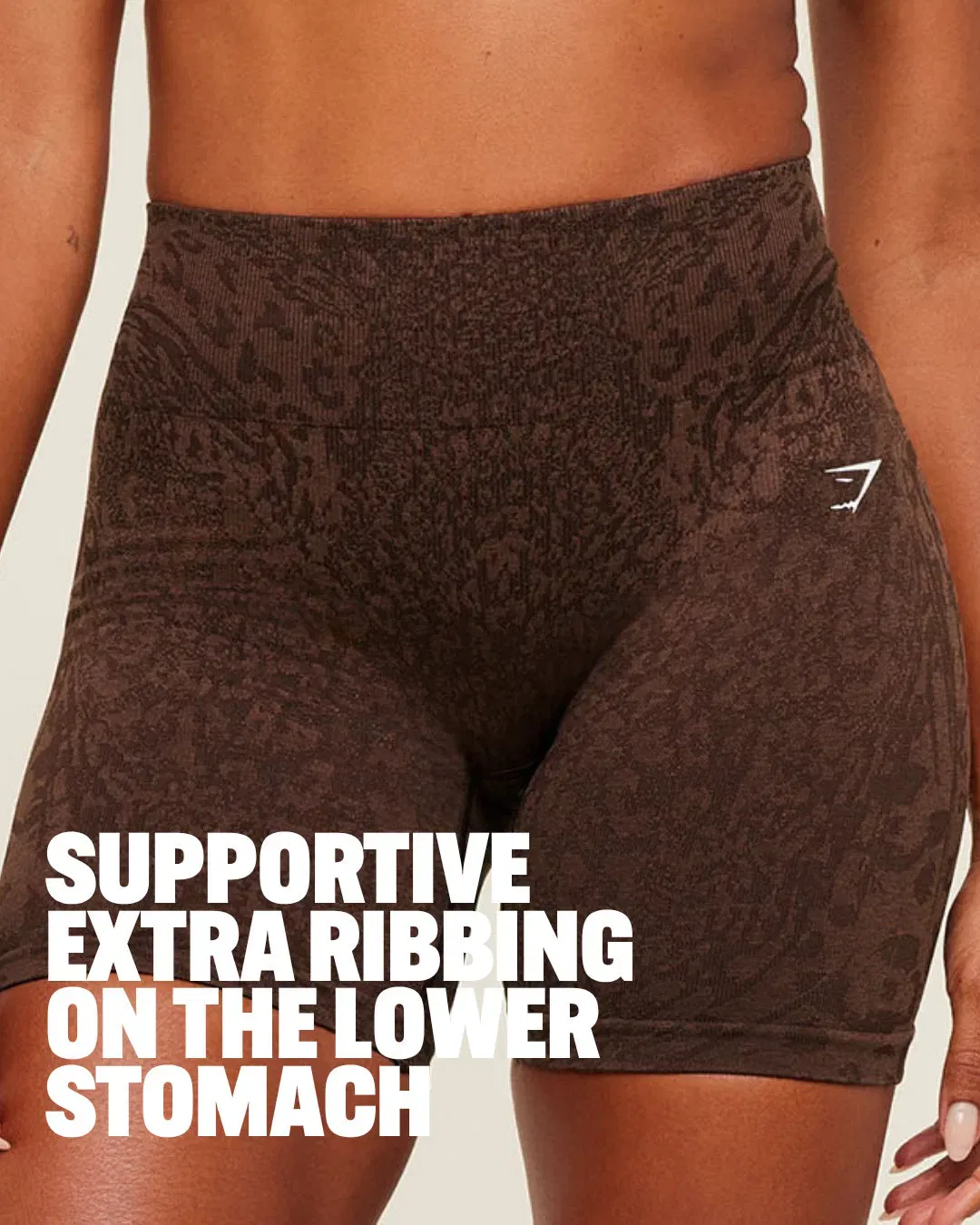 Gymshark Adapt Animal X Whitney Shorts - GS Archive Brown/GS Soft Brown