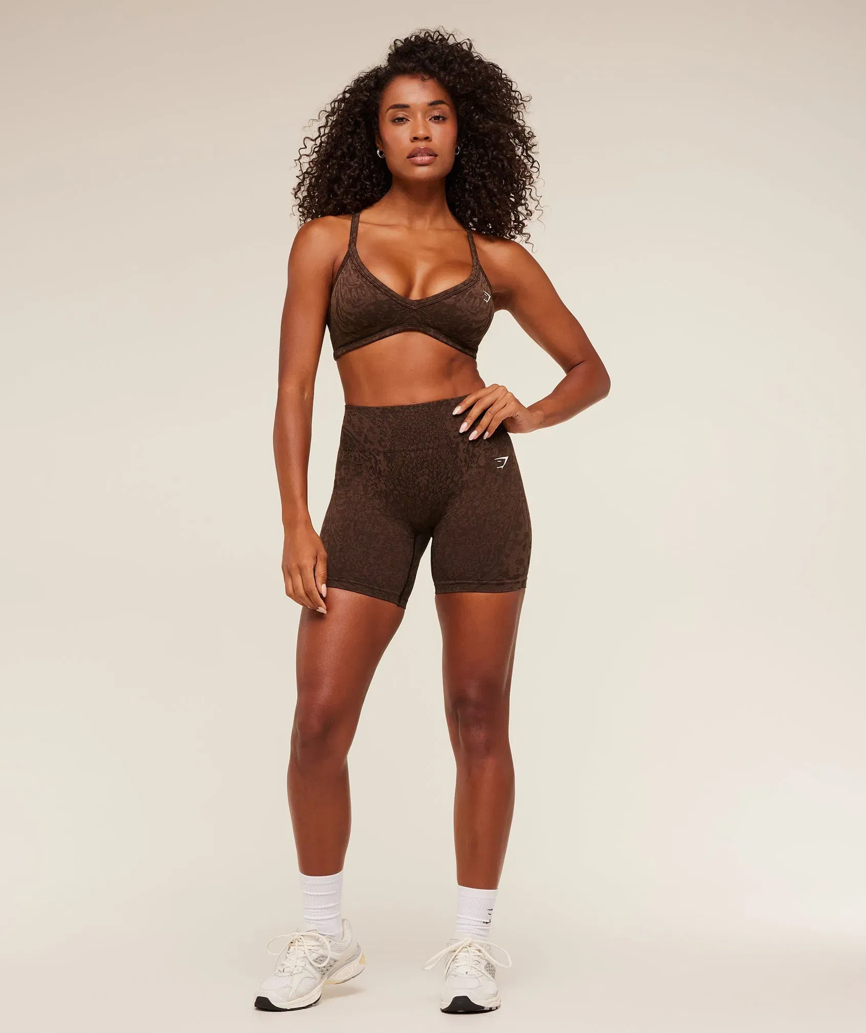 Gymshark Adapt Animal X Whitney Shorts - GS Archive Brown/GS Soft Brown