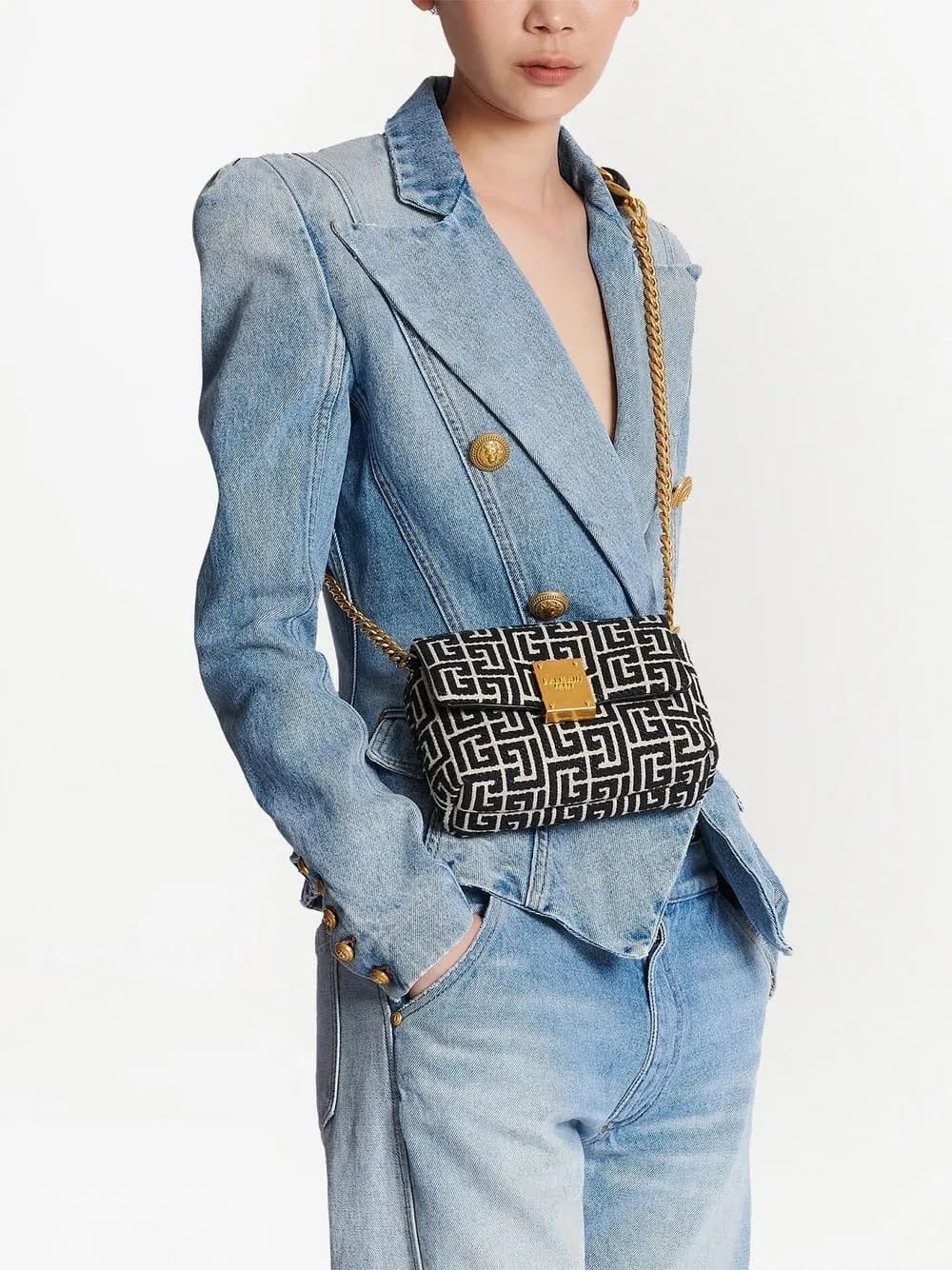 1945 Soft jacquard monogram shoulder bag