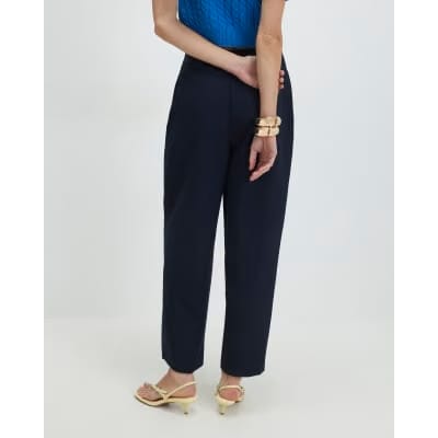 Navy Straight Leg Trousers