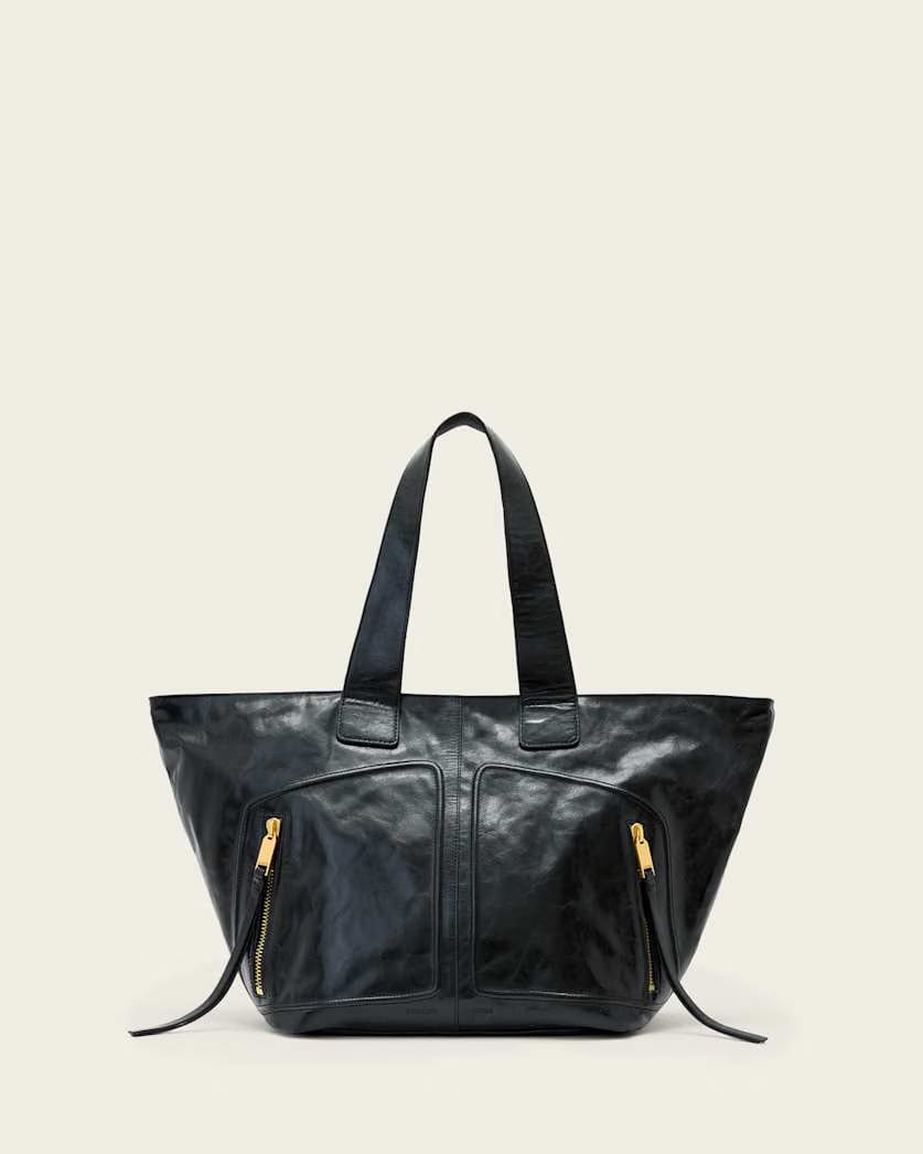AllSaints Jean Rey Leather Tote Bag Women's Black Women's