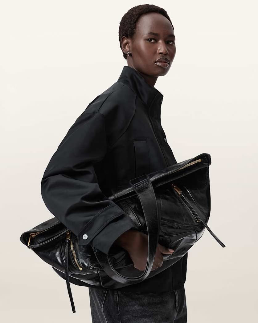 AllSaints Jean Rey Leather Tote Bag Women's Black Women's