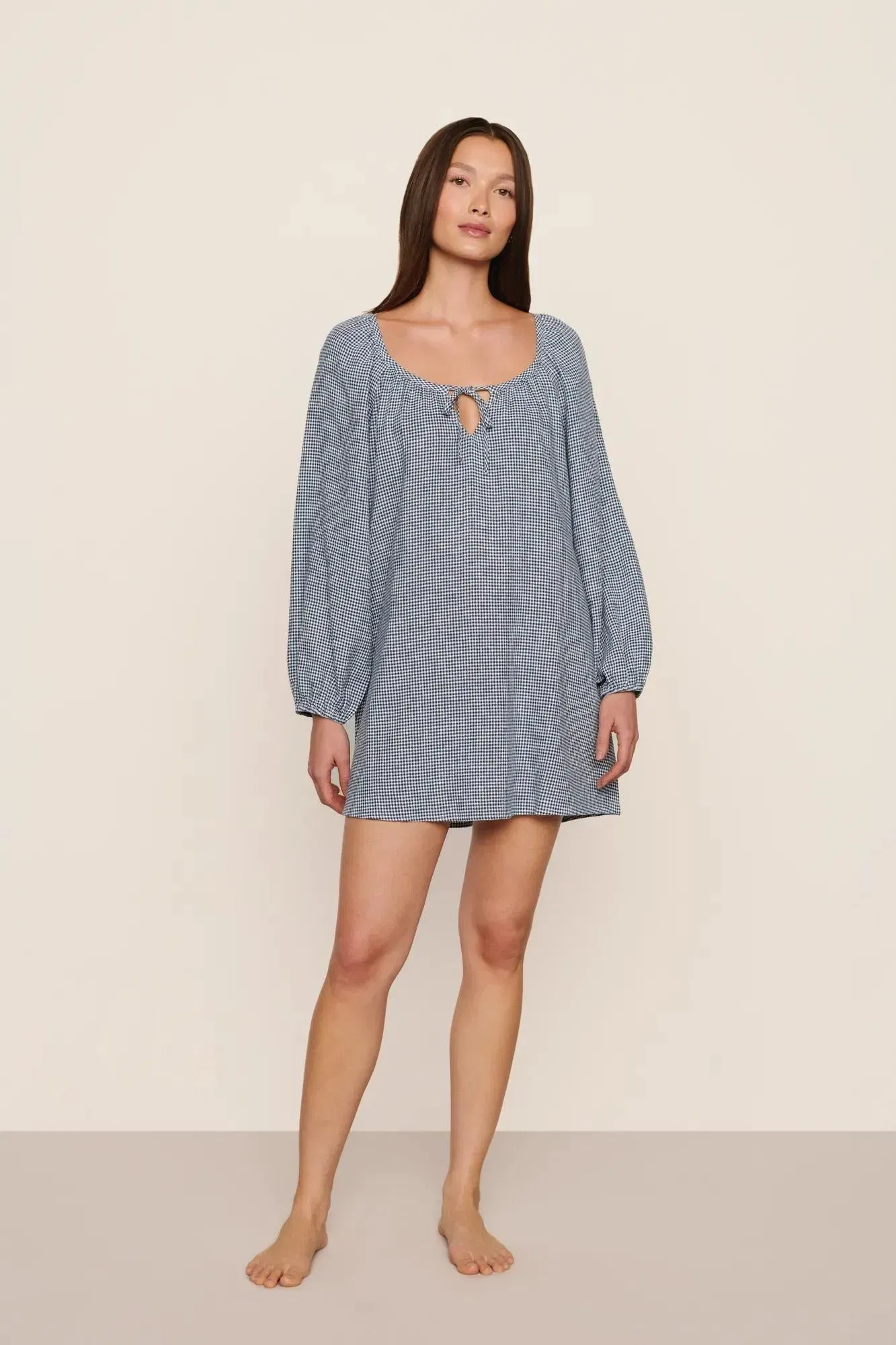 Linen Blend Short Dress