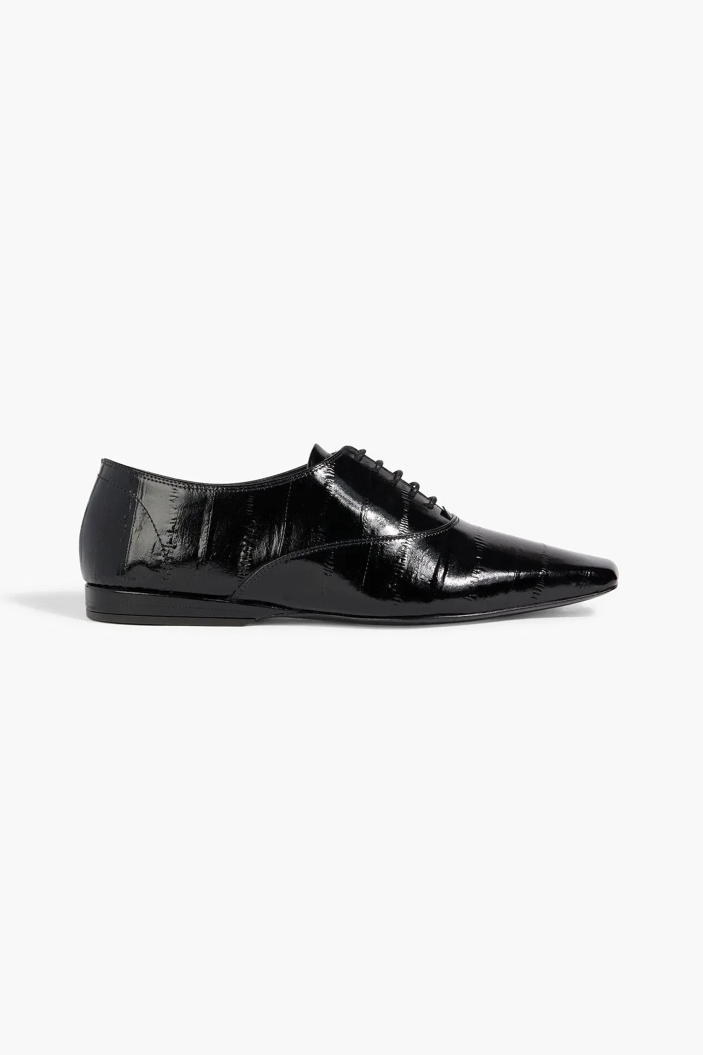 Loulou De Saison Conrad Patent-Leather Brogues Black Women's