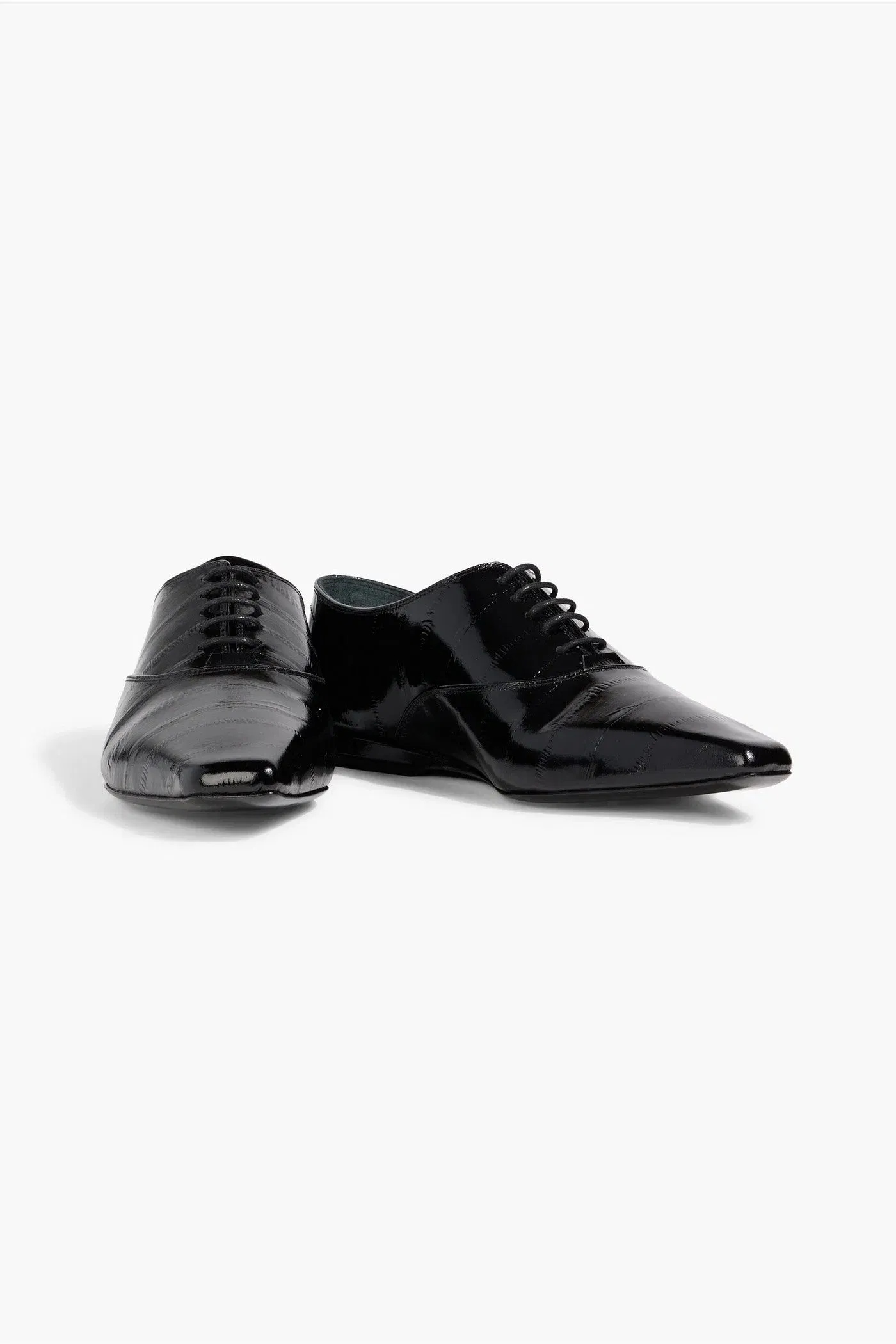 Loulou De Saison Conrad Patent-Leather Brogues Black Women's