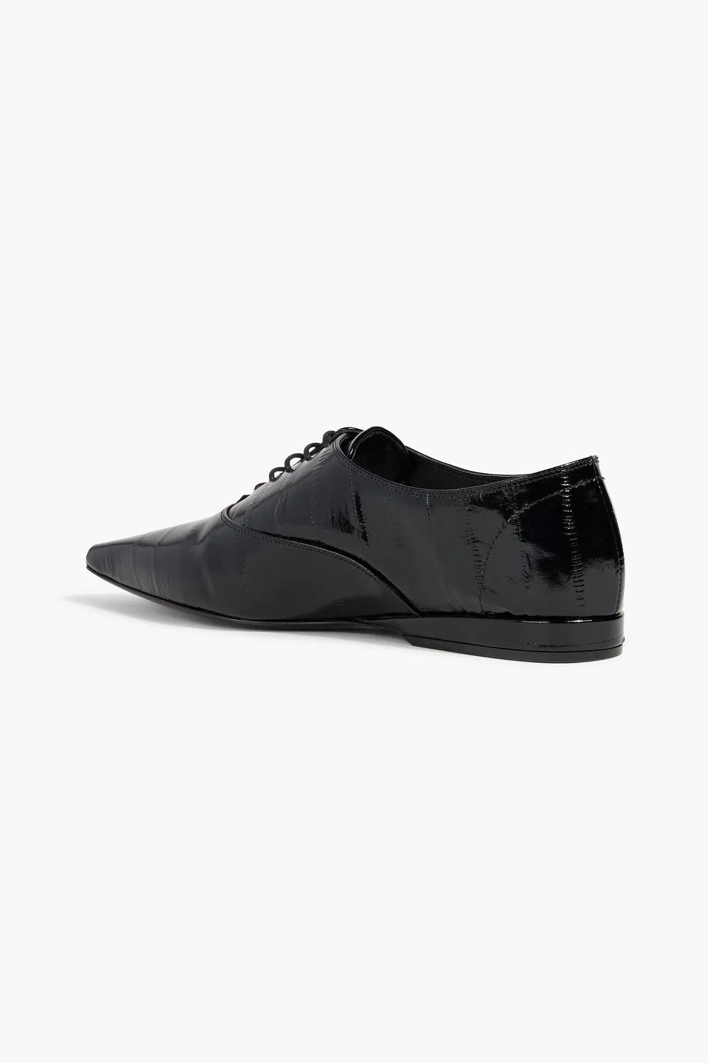 Loulou De Saison Conrad Patent-Leather Brogues Black Women's