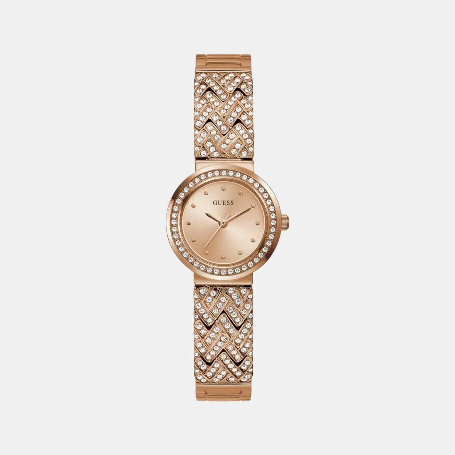 Guess Treasure Women Quartz Pink Dial Analog Stainless Steel Watch Gw0476L3