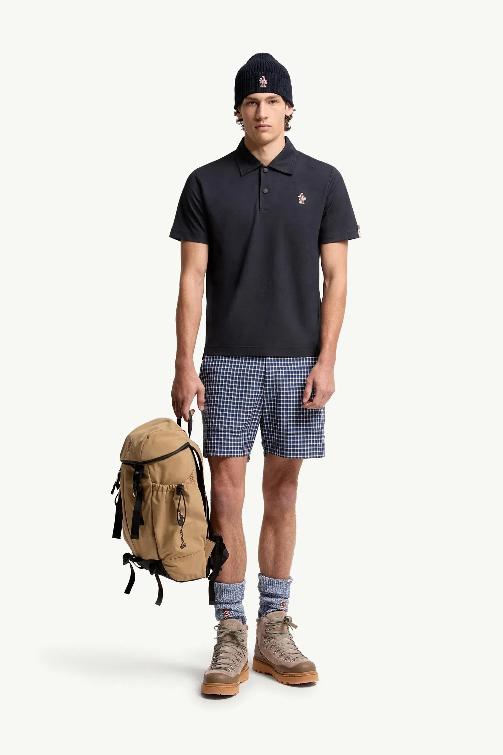 Moncler Logo Patch Polo Shirt Navy Blue Navy Blue