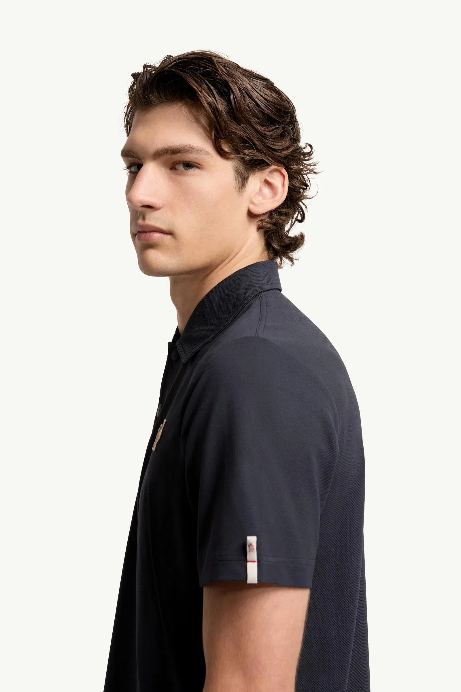 Moncler Logo Patch Polo Shirt Navy Blue Navy Blue