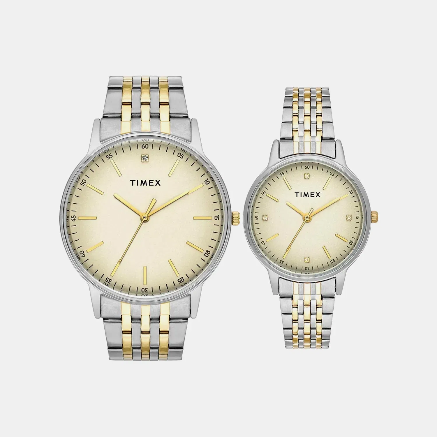Timex Trendline Couple Quartz Dial Analog Stainless Steel Watch Tw00Pr329