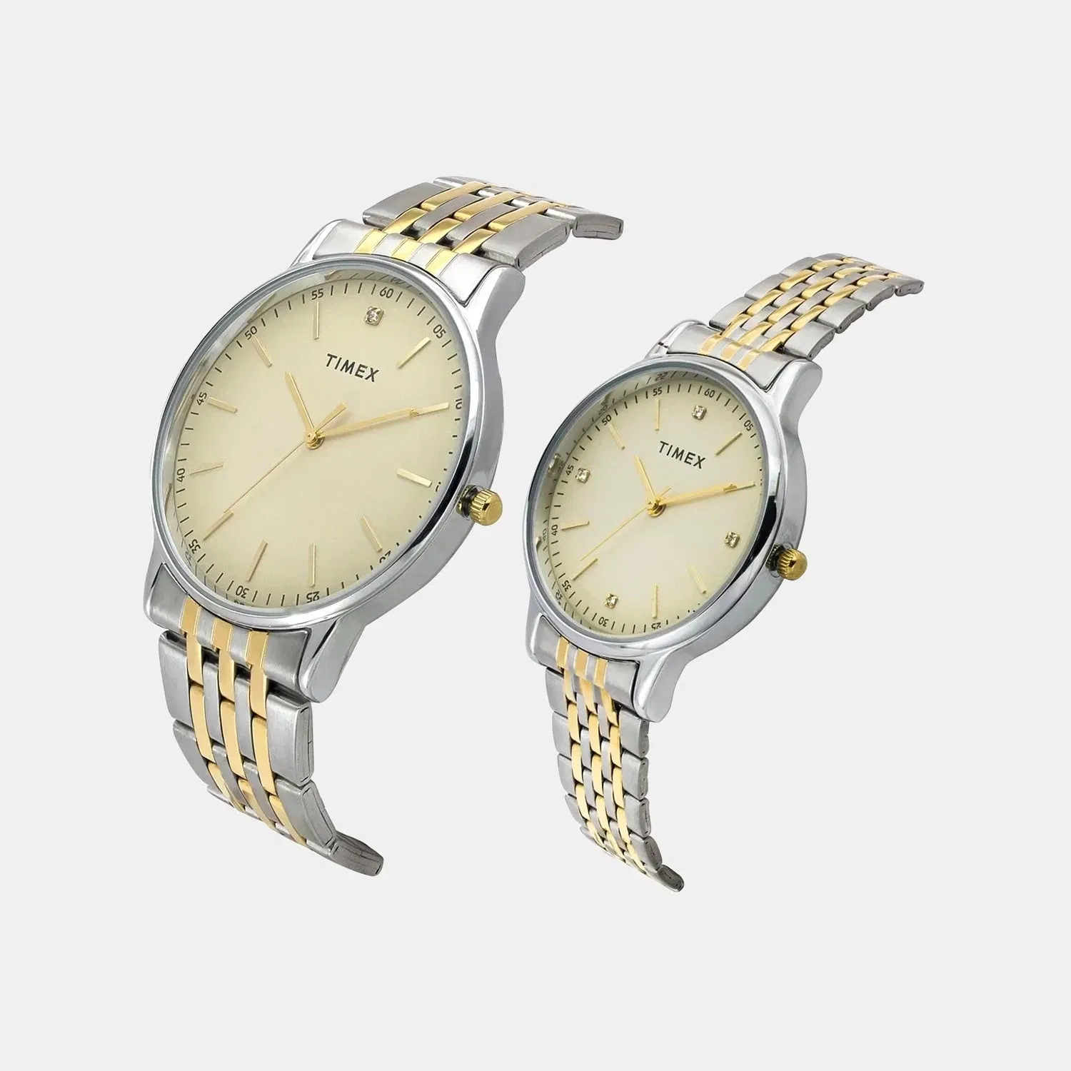Timex Trendline Couple Quartz Dial Analog Stainless Steel Watch Tw00Pr329