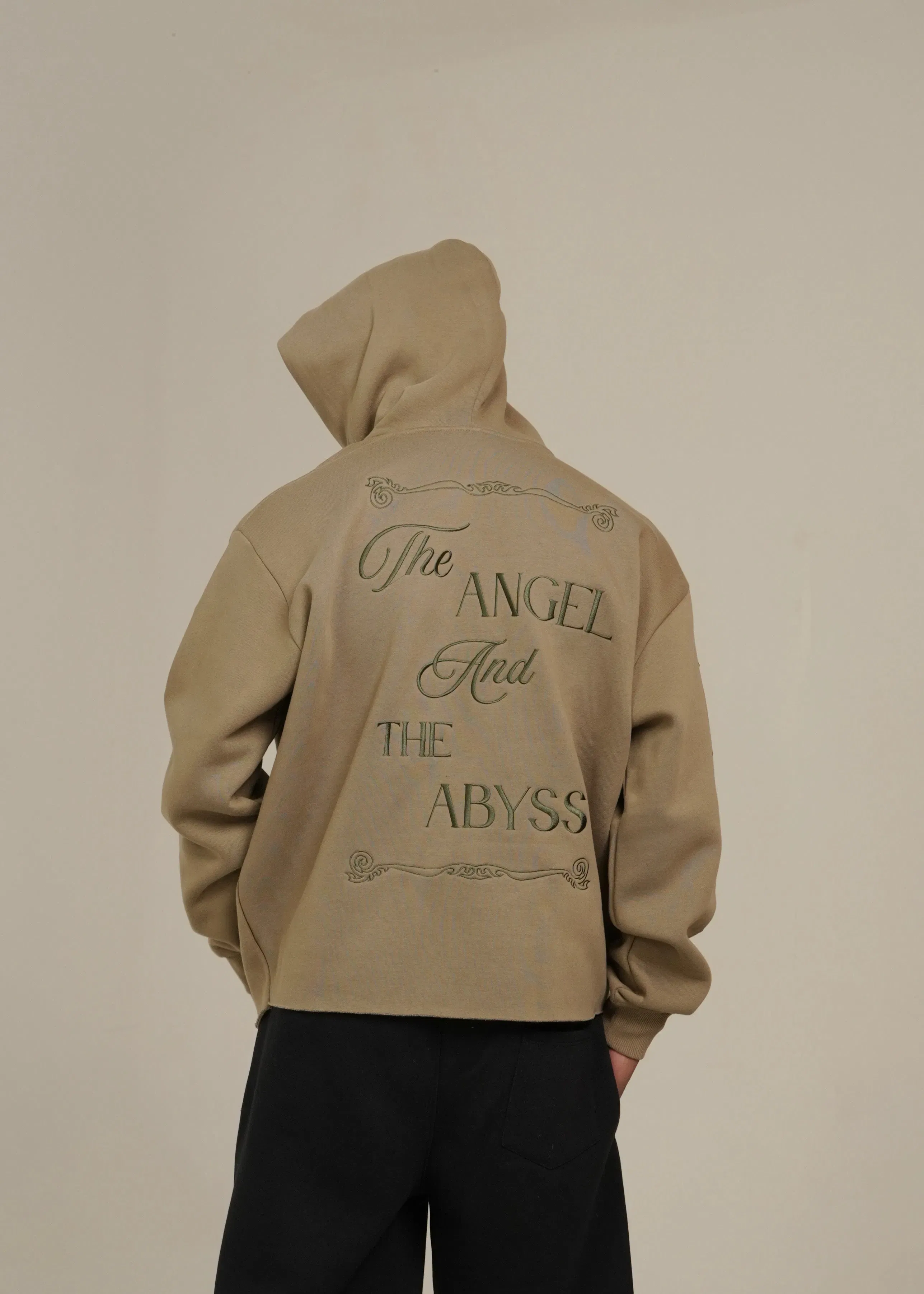 ‘FALLEN GRACE’ CROPPED HOODIE | SAGE GREEN