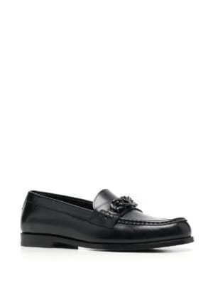 VLogo Chain leather loafers