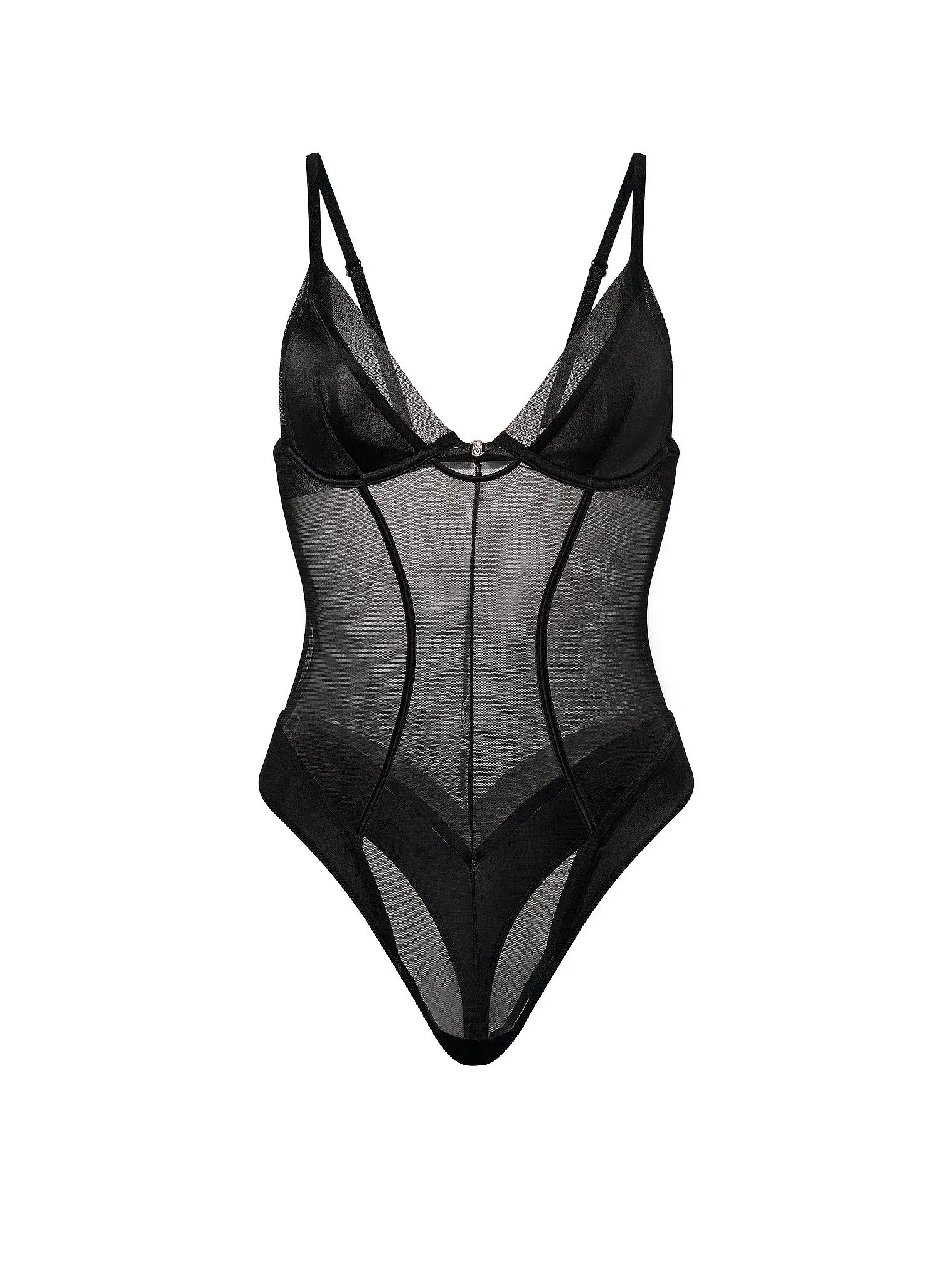 Sheer Reveal Mesh Triangle Bodysuit